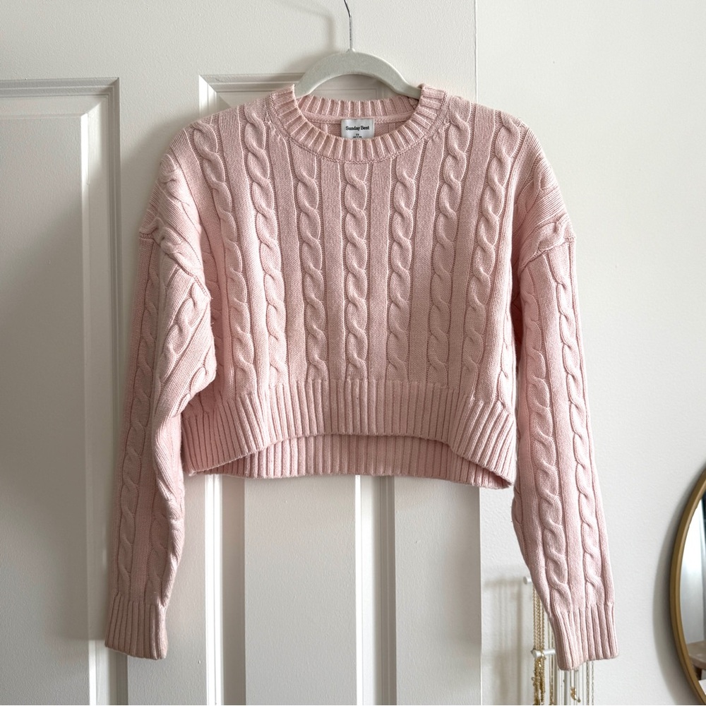 Sunday Best Aritzia Peggy Cropped Sweater in Light Pink, XS